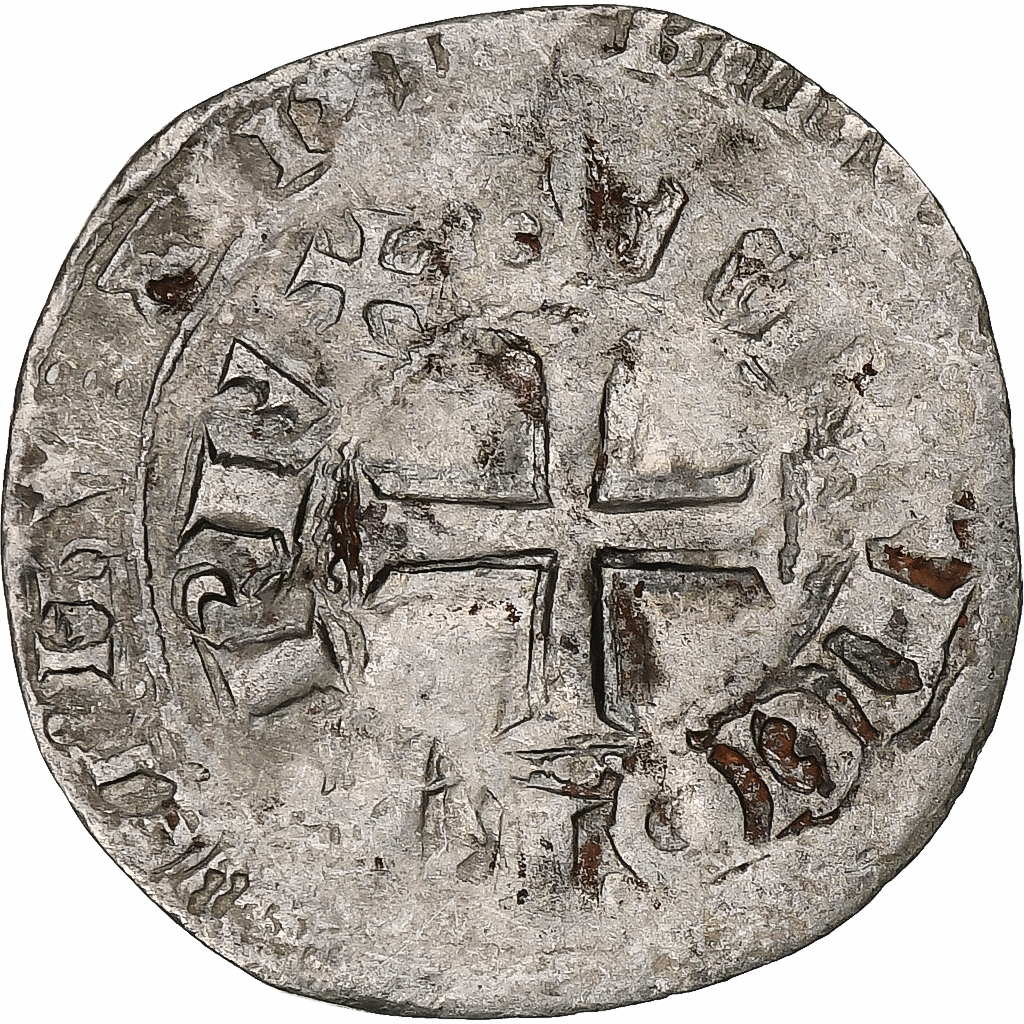 France, Charles V, Blanc au K, 1365-1380, Billon, , Duplessy:363