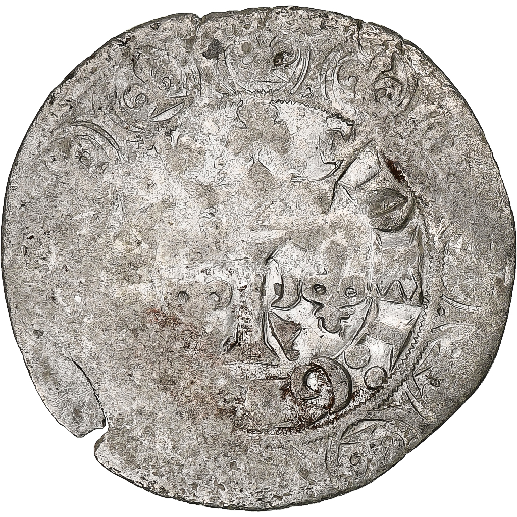 France, Charles V, Blanc au K, 1365-1380, Billon, , Duplessy:363