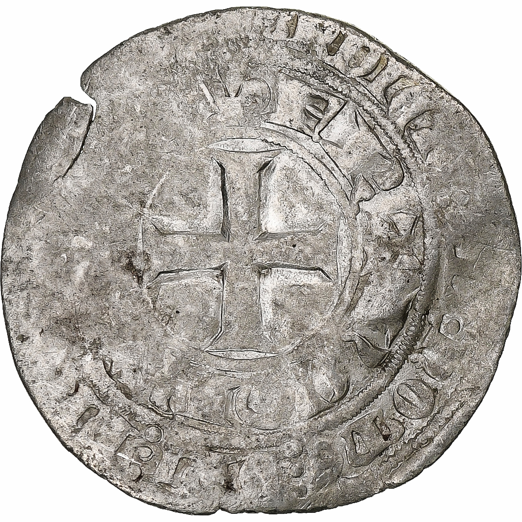 France, Charles V, Blanc au K, 1365-1380, Billon, , Duplessy:363