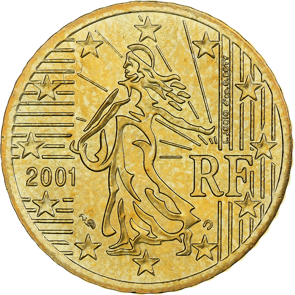 France, 50 Euro Cent, BU, 2001, MDP, Nordic gold, , KM:1287 | European ...