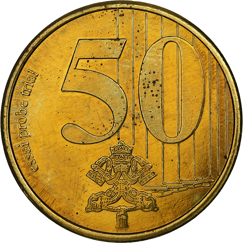 Vatican, Token, 50 C, Essai-Trial Benoit XVI, 2007, Brass, 