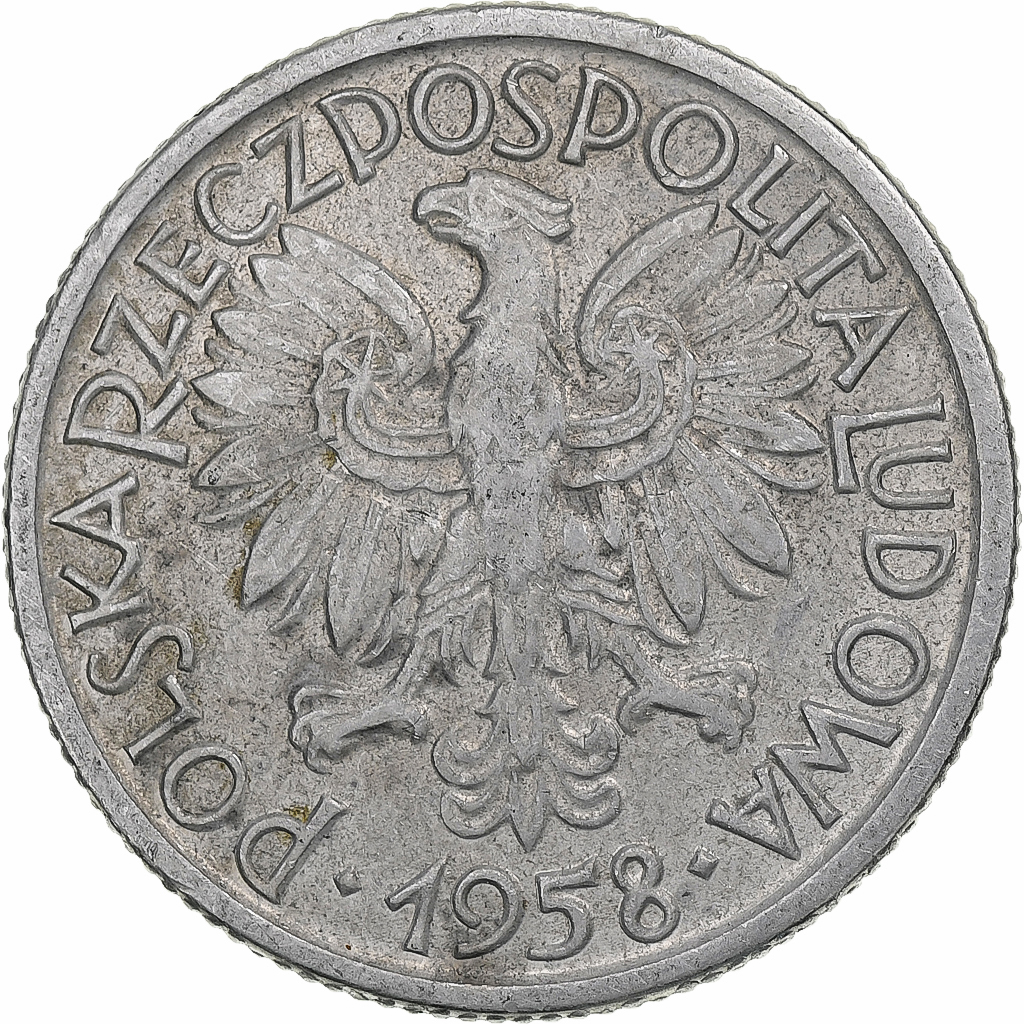 Pologne, 2 Zlote, 1958, Warsaw, Aluminium, TTB