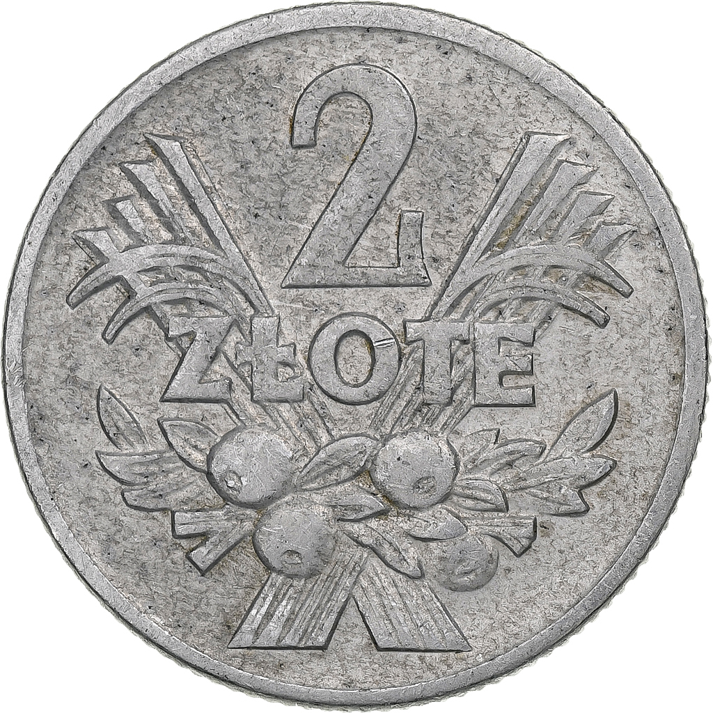 Pologne, 2 Zlote, 1958, Warsaw, Aluminium, TTB