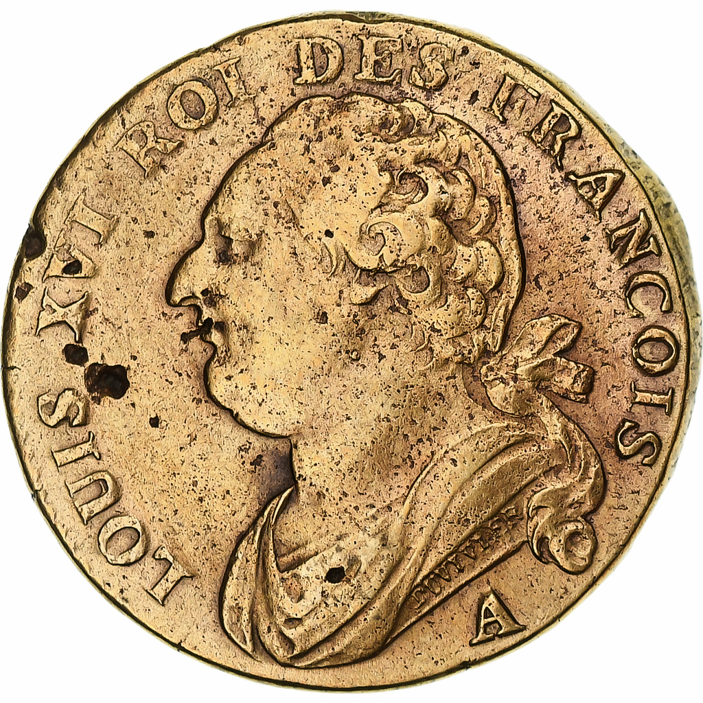 France, Louis XVI, 12 Deniers, 1791·3, Paris, Copper, , Gadoury:15