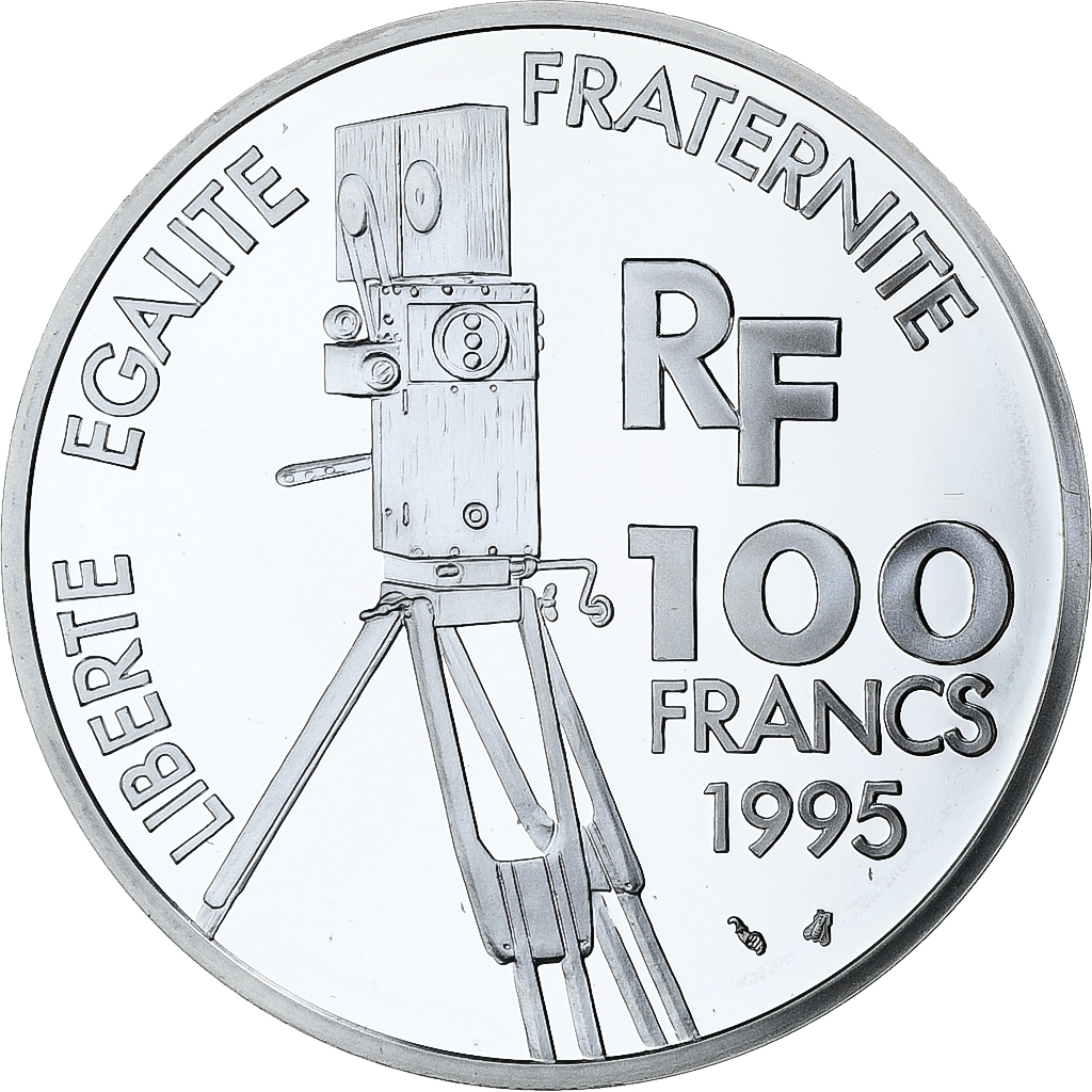 France, 100 Francs, Jean Renoir, Centenaire du Cinéma, 1995, MDP, Silver