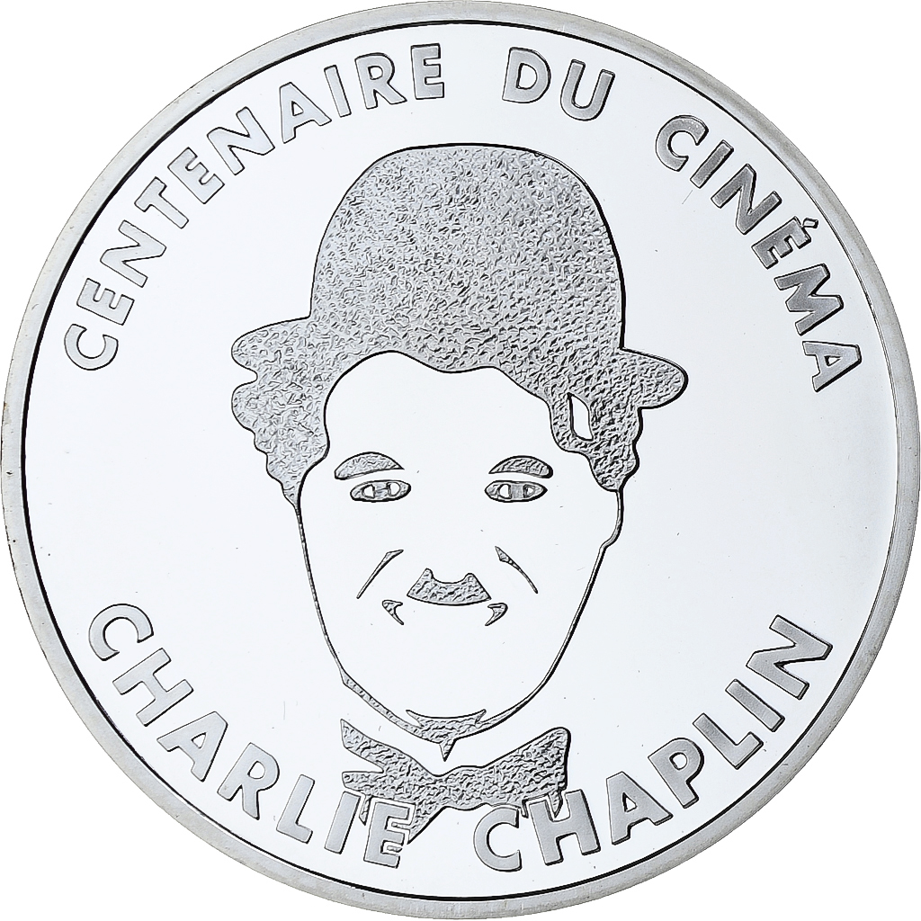France, 100 Francs, Charlie Chaplin, Centenaire du Cinéma, 1995, MDP, Silver
