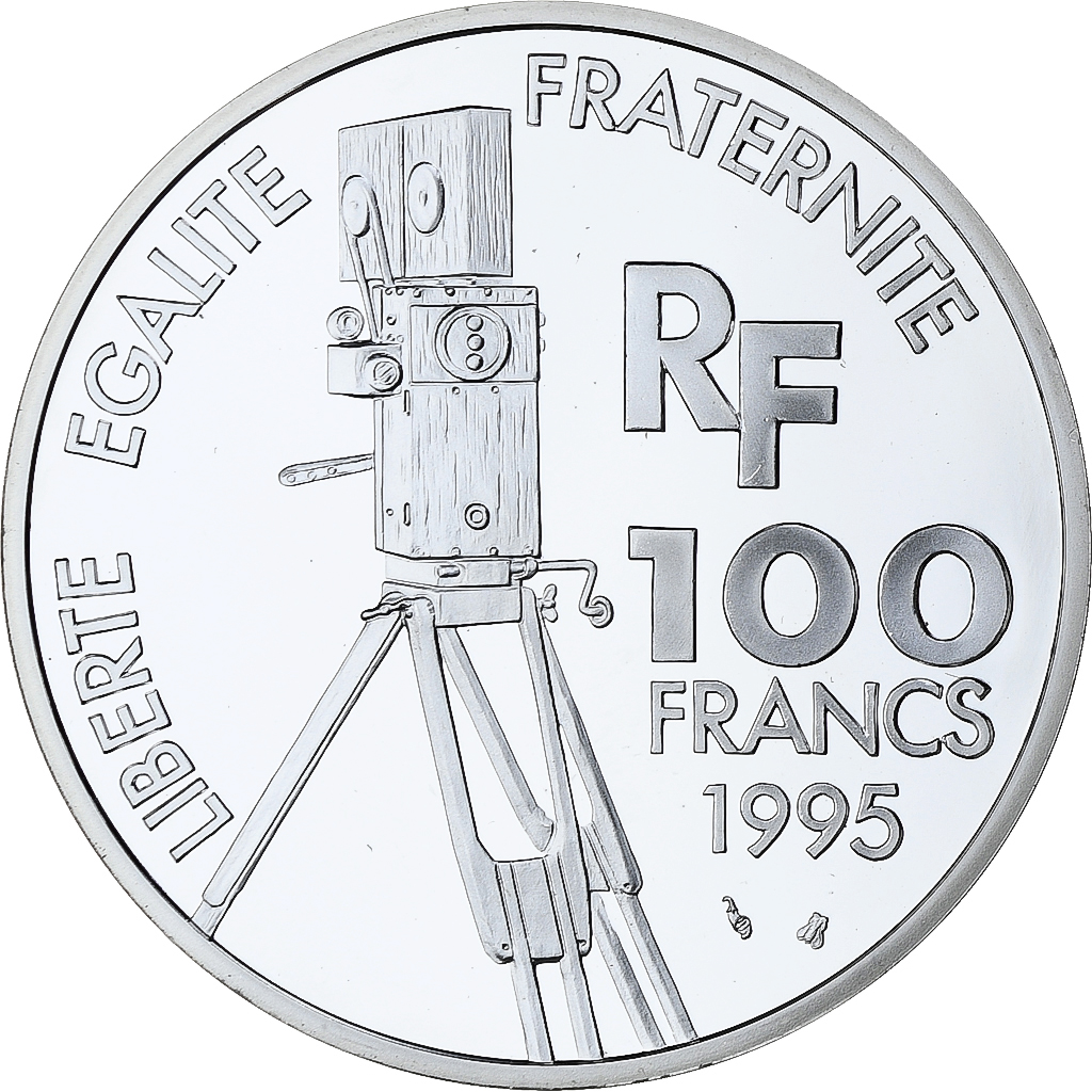 France, 100 Francs, Charlie Chaplin, Centenaire du Cinéma, 1995, MDP, Silver