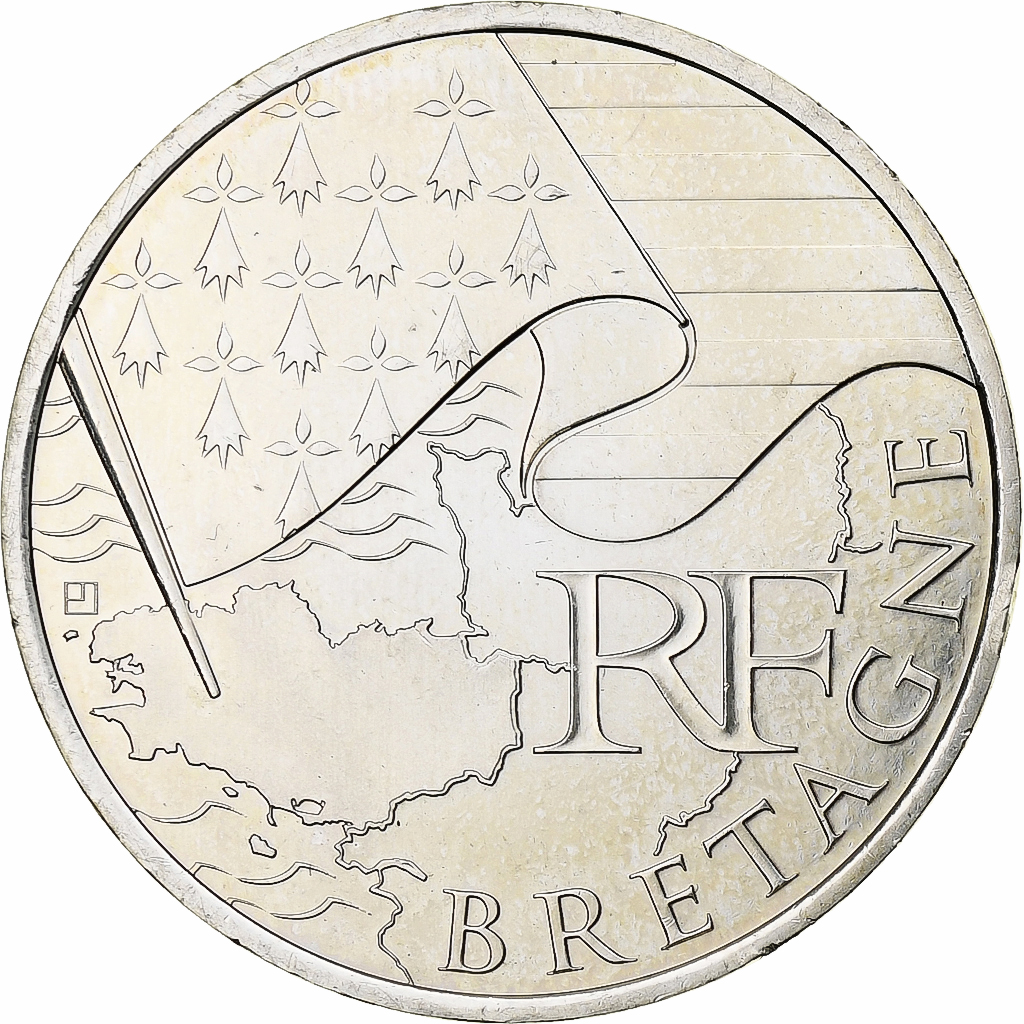 Frankreich, 10 Euro, Bretagne, 2010, MDP, Silber, UNZ