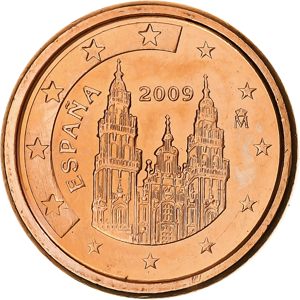 Spain, Juan Carlos I, Euro Cent, 2009, Madrid, Copper Plated Steel, 