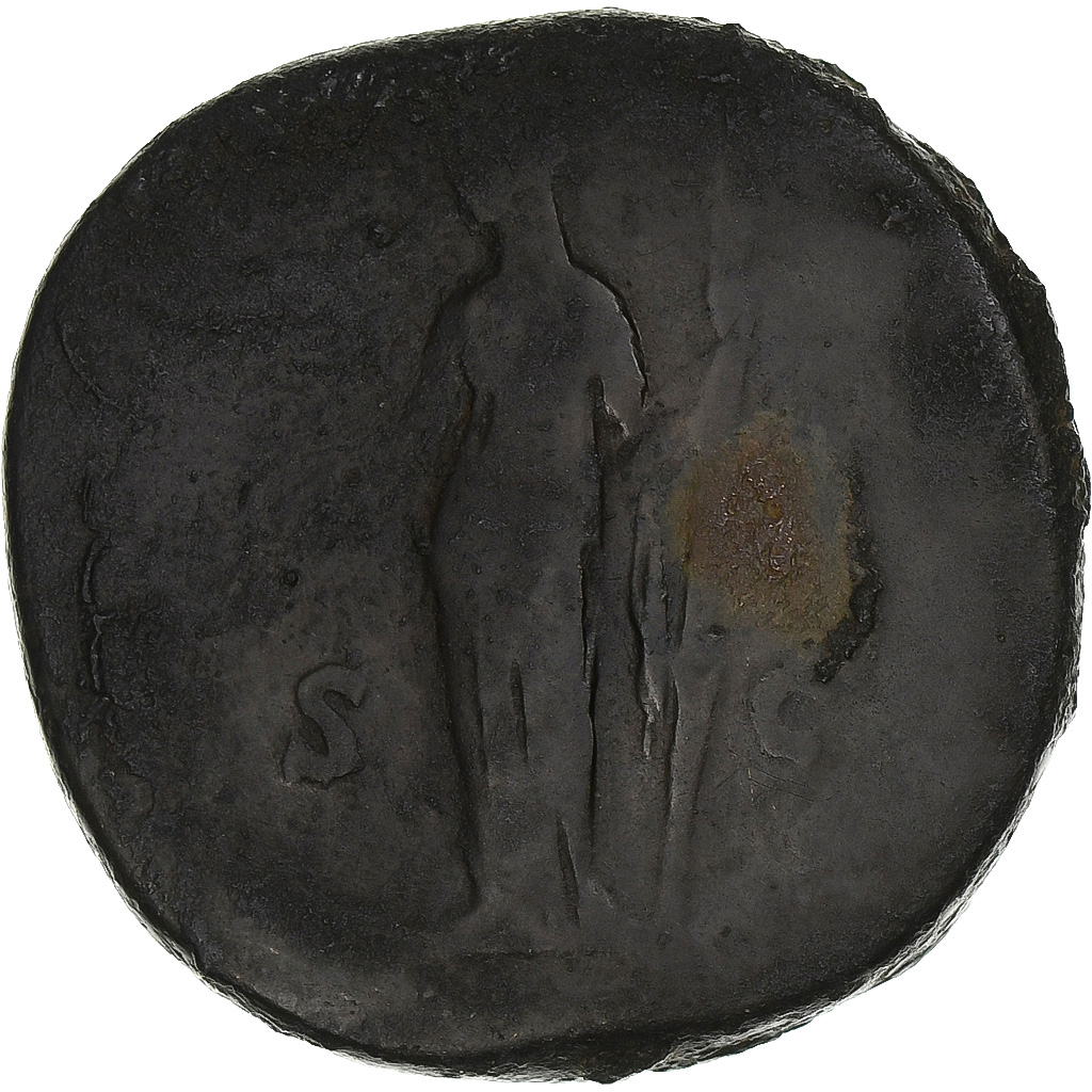 Diva Faustina I, Sestertius, 141, Rome, Bronze, 