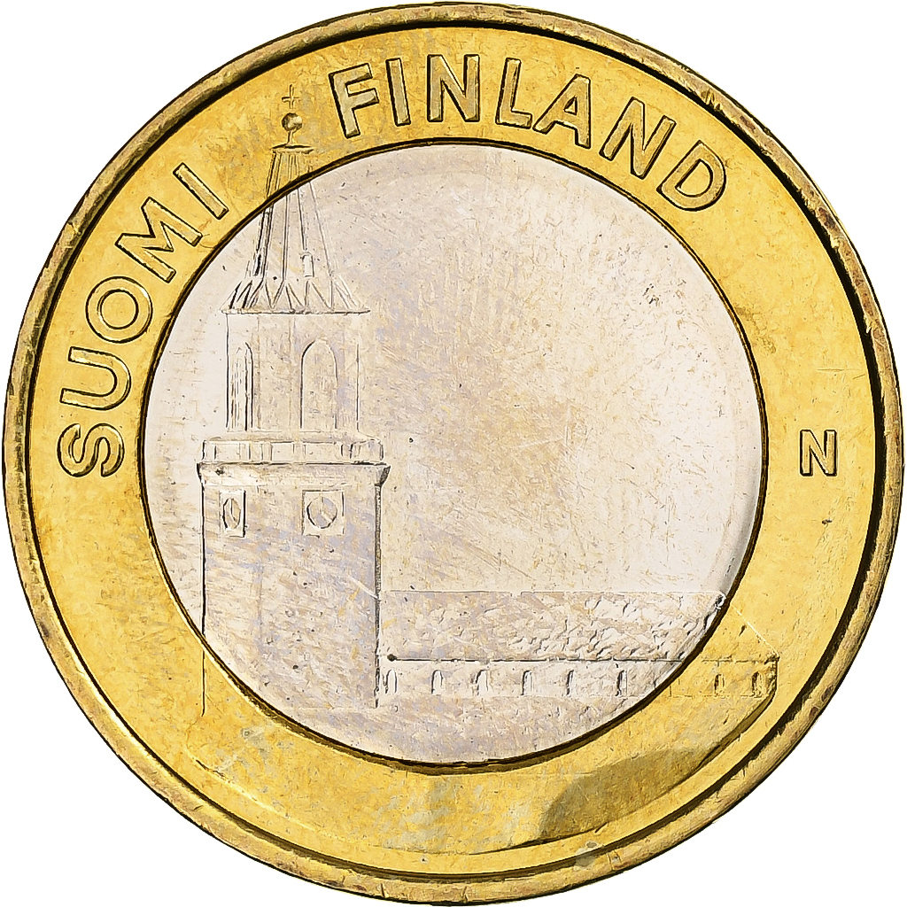 Finland, 5 Euro, Turku Cathedral, 2013, Vantaa, Bi-Metallic, , KM:213