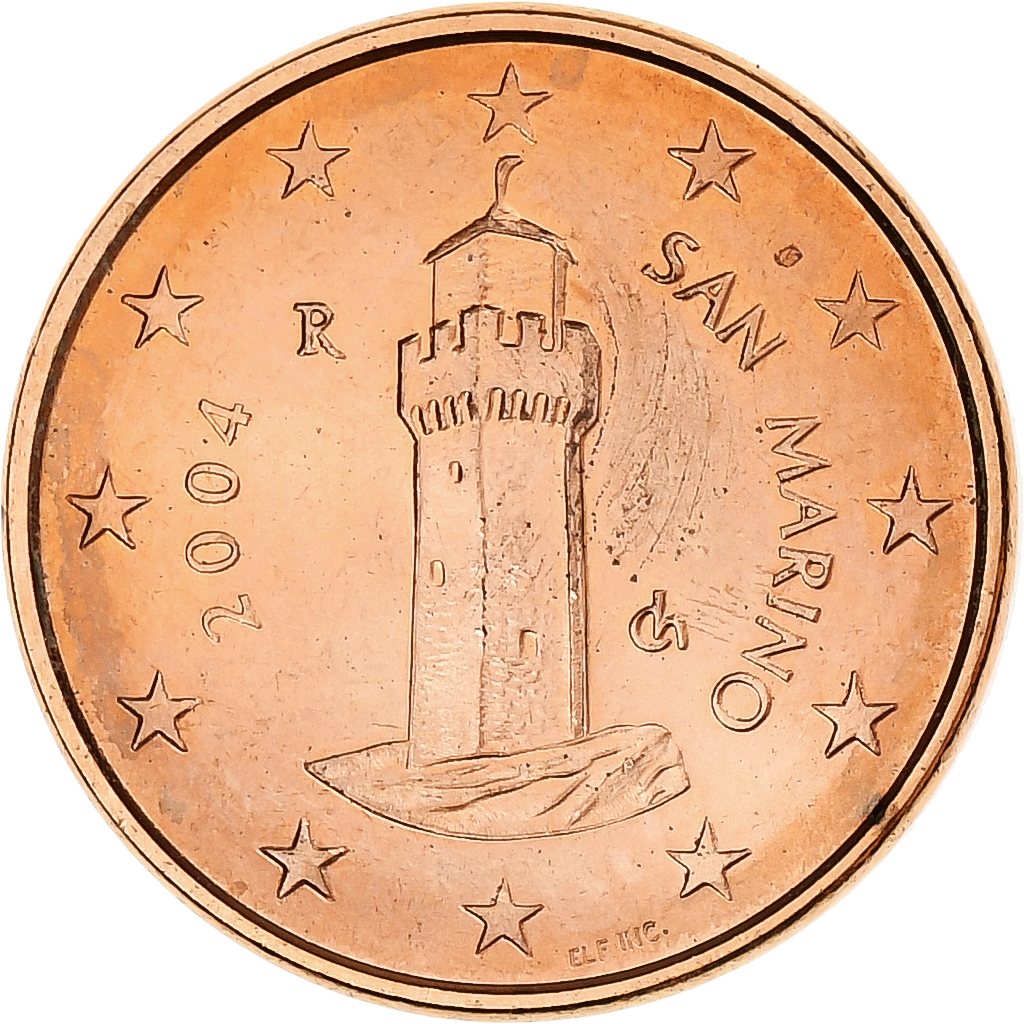 San Marino, Euro Cent, 2004, Rome, Copper Plated Steel, VZ+