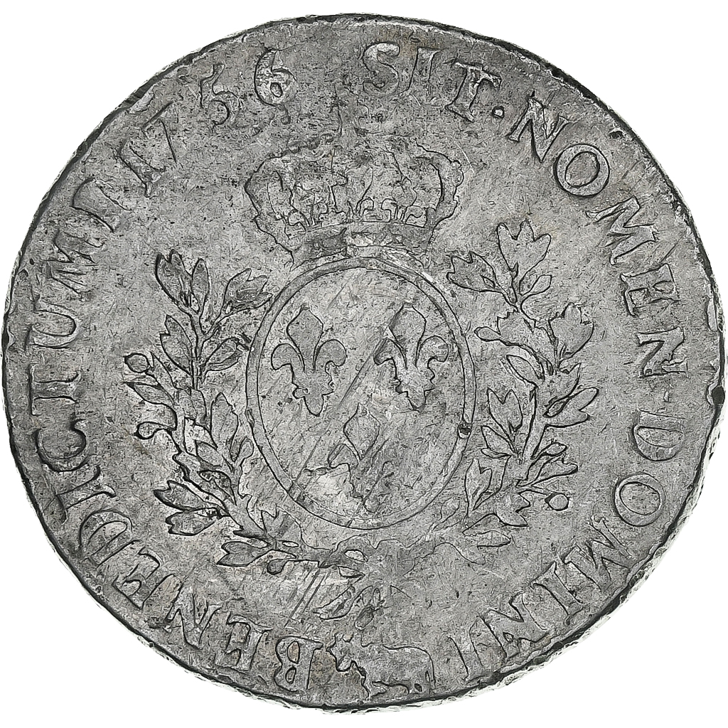 France, Louis XV, Écu de Béarn au bandeau, 1756, Pau, Silver, 