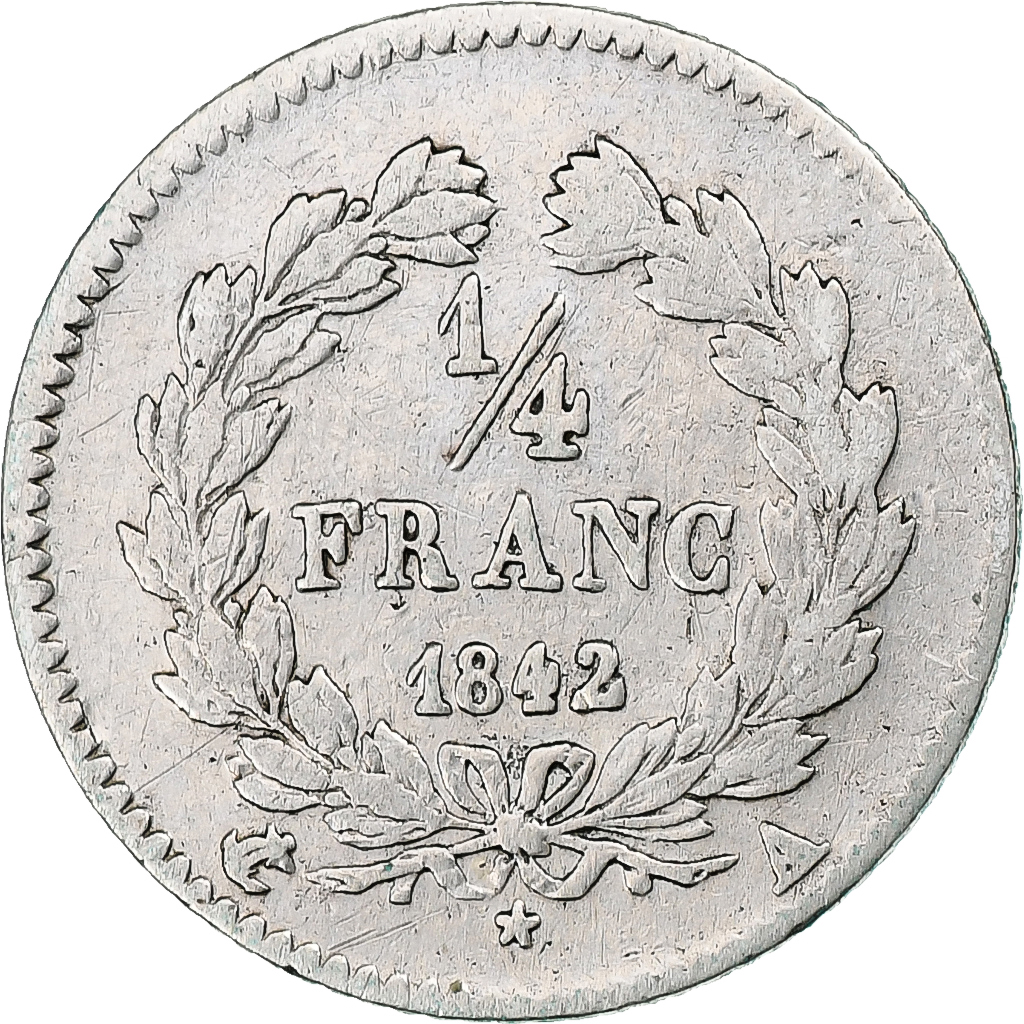 France, Louis-Philippe I, 1/4 Franc, 1842, Paris, Silver, , Gadoury:355