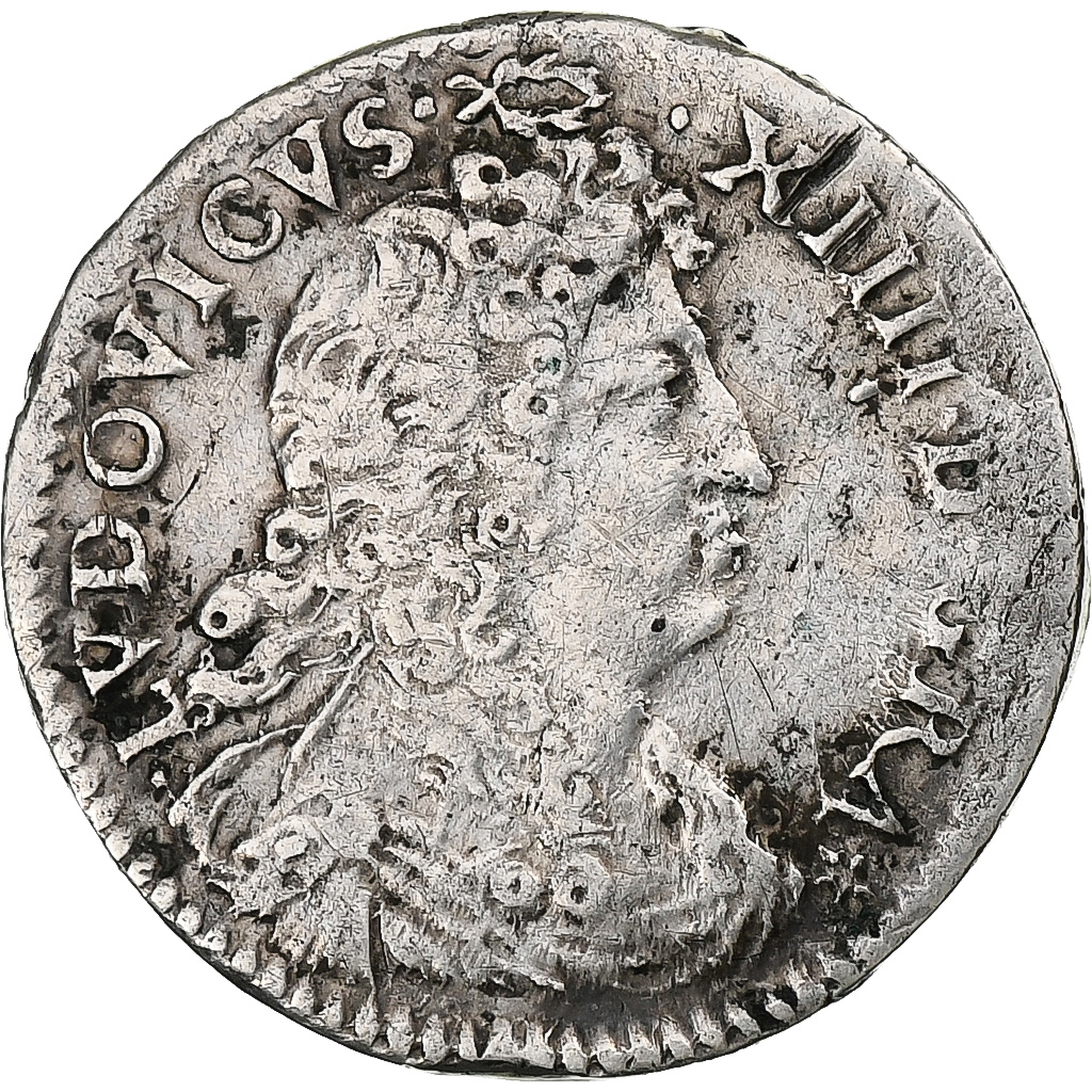 France, Louis XIV, 4 Sols des Traitants, 1677, Vimy, Silver, 