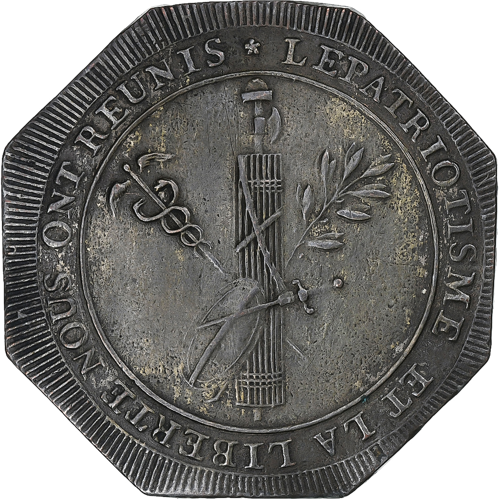 France, Medal, Constitution, Assemblée Nationale, Lyon, 1790, Silvered bronze
