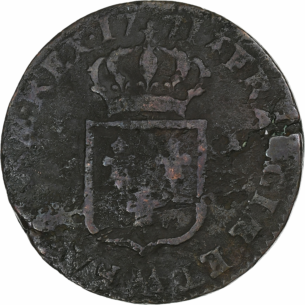 France, Louis XV, Sol, 1771, Metz, Copper, , Gadoury:280