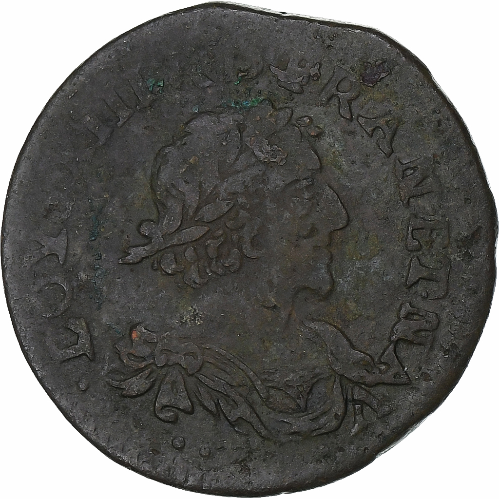 France, Louis XIII, Double Tournois, 1637, Axe Loire-Rhône, Copper, 