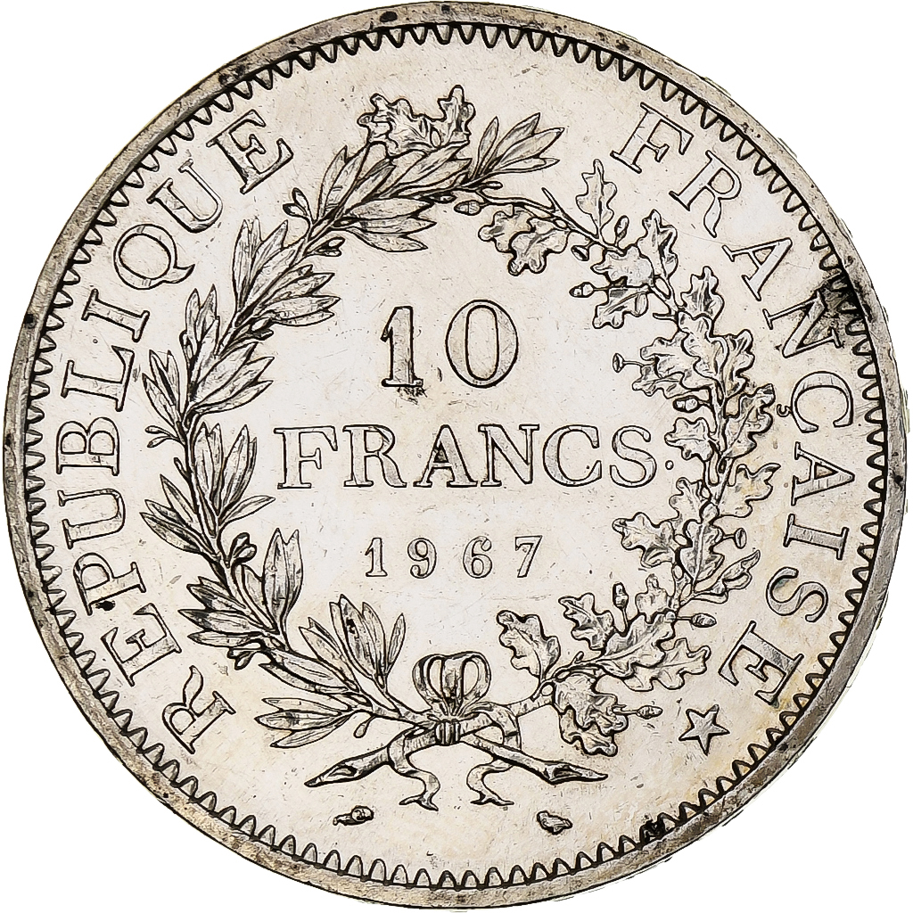 France, 10 Francs, Hercule, 1967, Paris, Silver, , Gadoury:813, KM:932