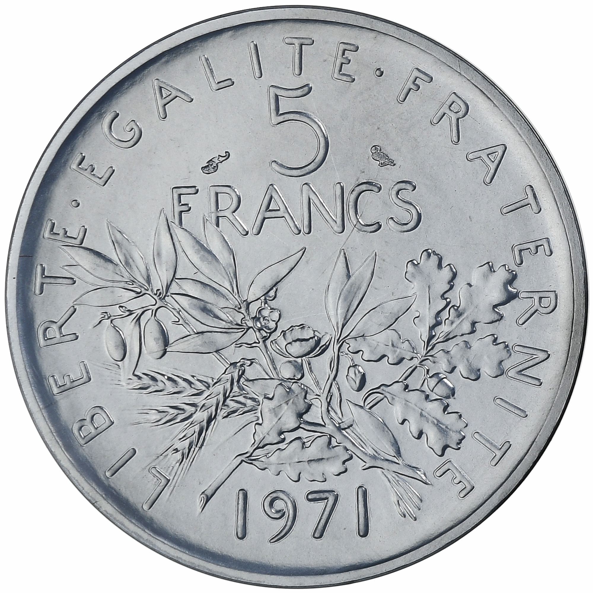 France, 5 Francs, Semeuse, 1971, MDP, Piéfort, Nickel Clad Copper-Nickel