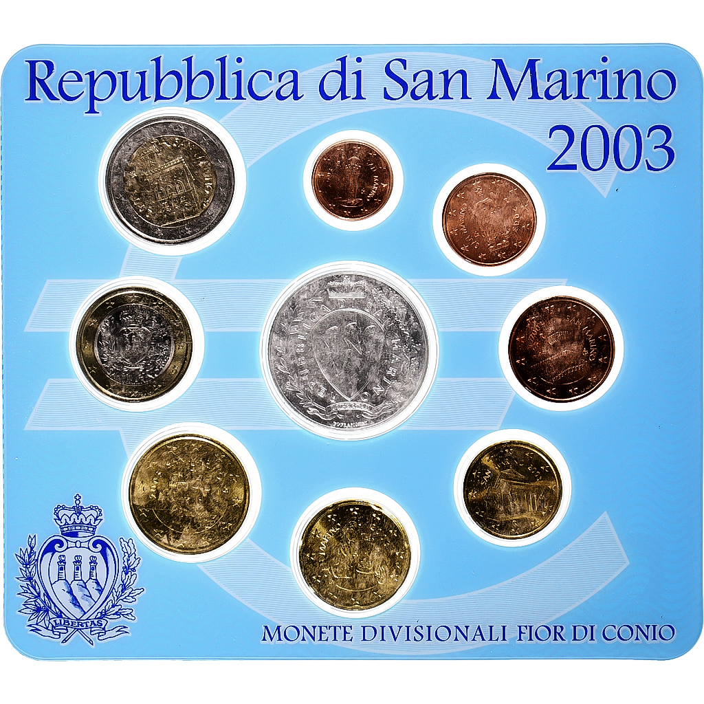 San Marino, Set 1 ct. - 5 Euro, Coin card.FDC, 2003, Rome, STGL