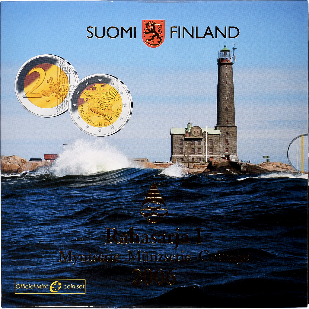 Finnland, Set 1 ct. - 2 Euro + 2€, FDC, 2006, Vantaa, STGL