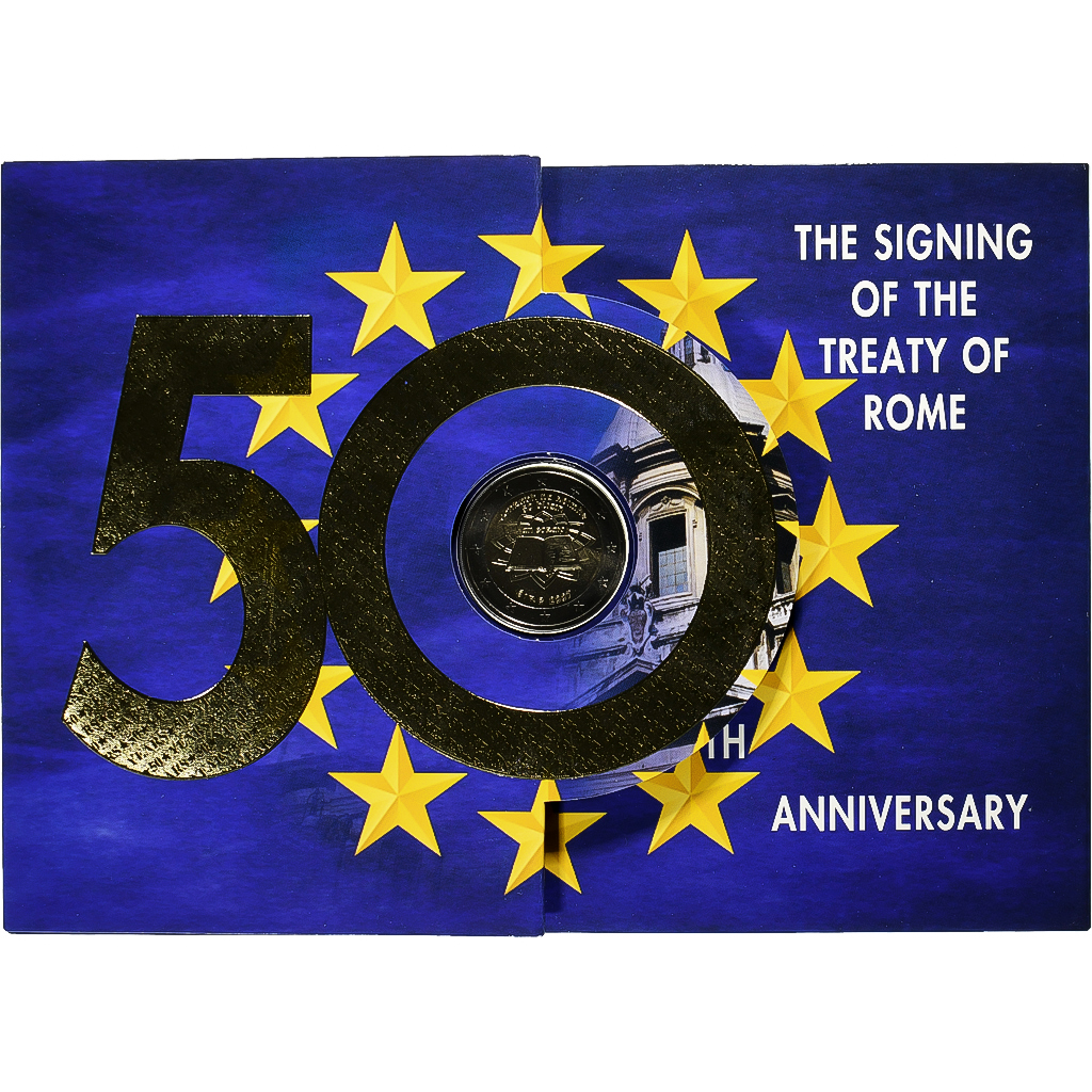 Ireland, Set 1 ct. - 2 Euro + 2€, Traité de Rome, FDC, 2007, Sandyford, STGL