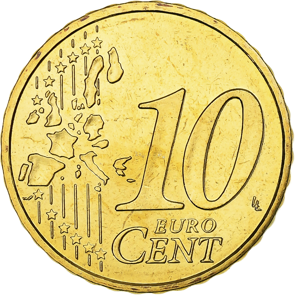 Frankreich, 10 Euro Cent, BU, 2002, MDP, Nordic gold, UNZ, KM:1285