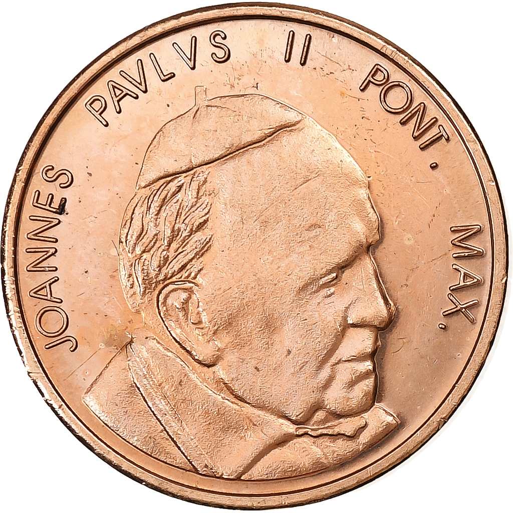 Vatican, Token, 1 C, Essai-Trial Jean Paul II, 2005, Copper Plated Steel