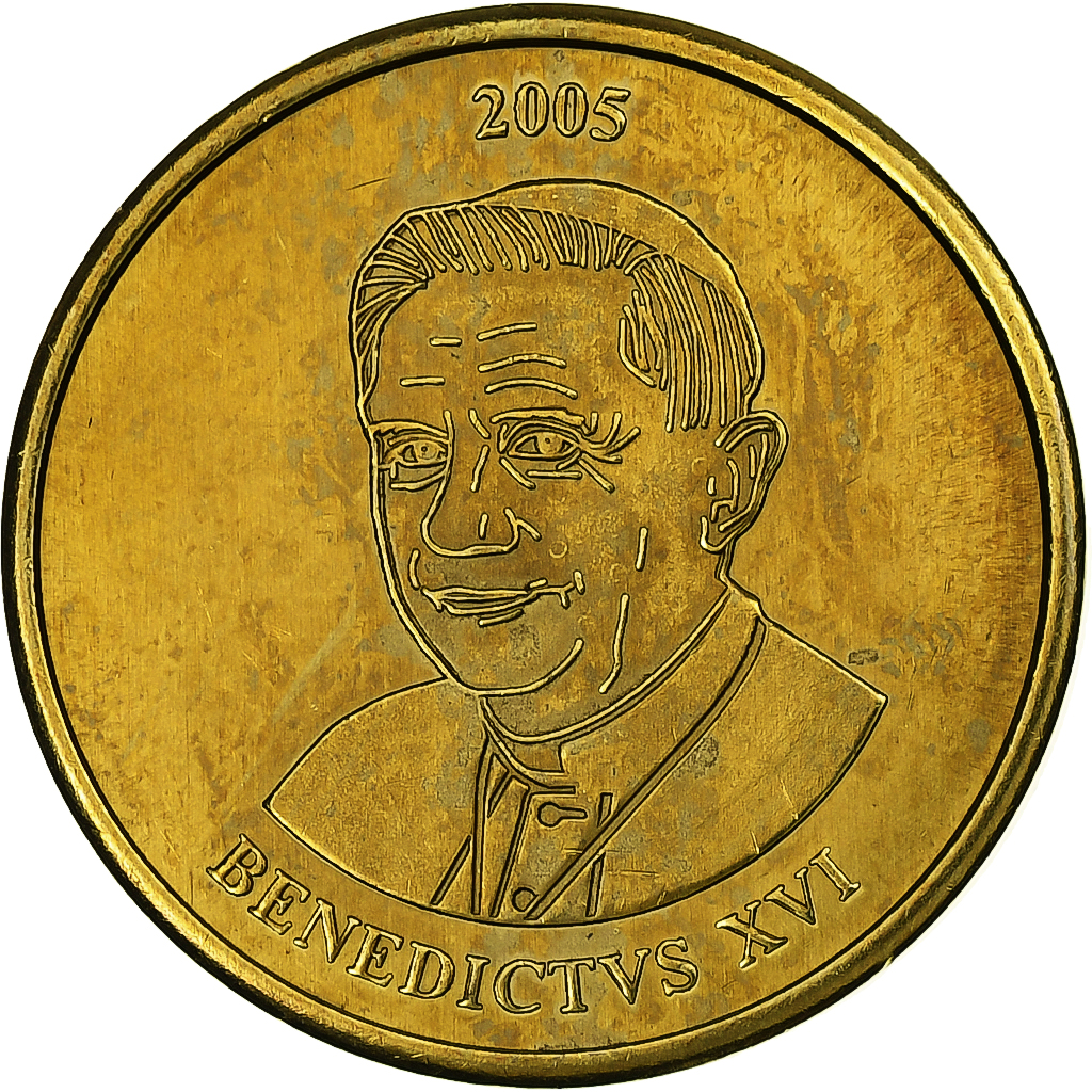 Vatican, Token, 50 C, Essai-Trial Benoit XVI, 2005, Brass, 