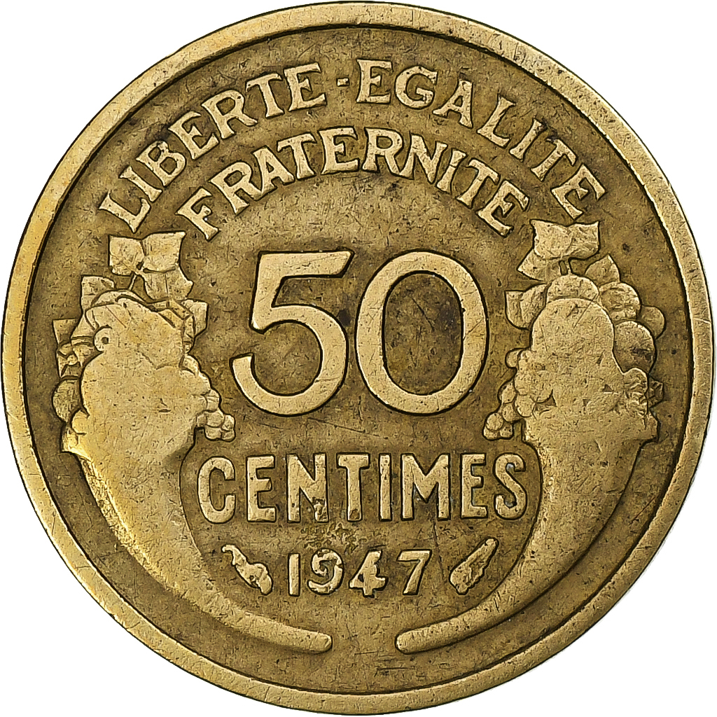France, 50 Centimes, Morlon, 1947, Cupro-Aluminium, , Gadoury:423b