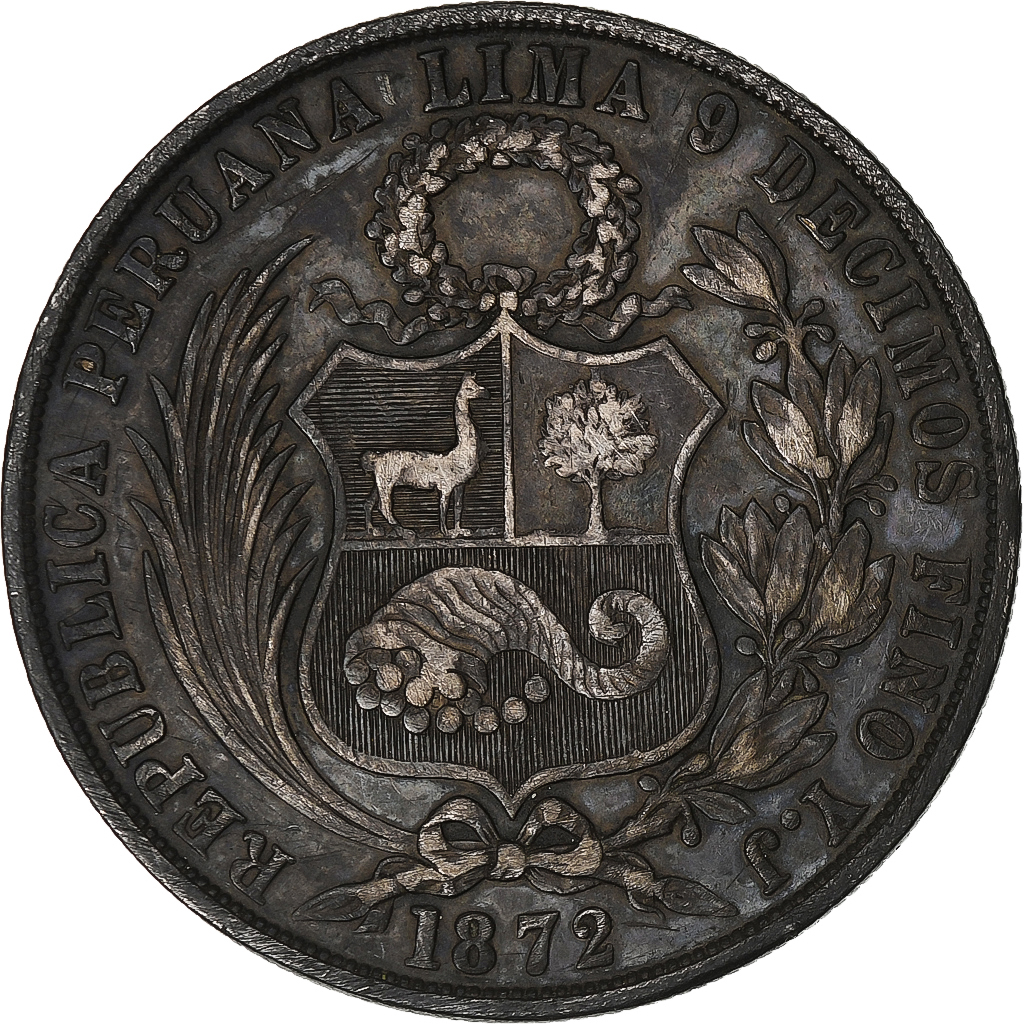 Peru, Sol, 1872, Lima, Silver, , KM:196.3