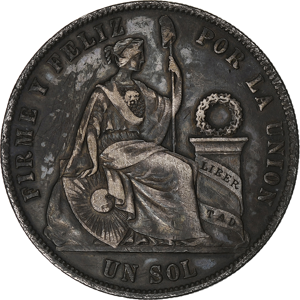 Peru, Sol, 1872, Lima, Silver, , KM:196.3