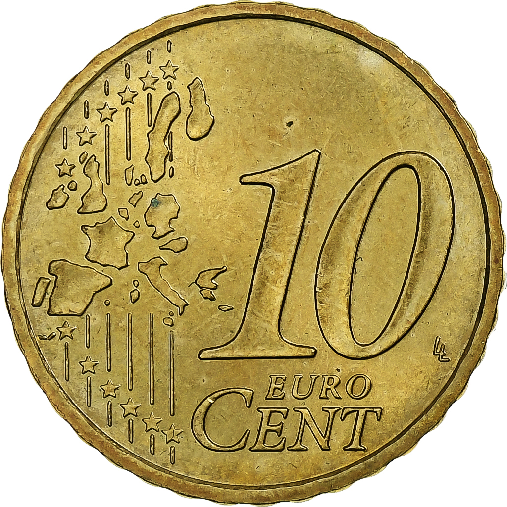 France, Rainier III, 10 Euro Cent, 2002, Nordic gold, , KM:170