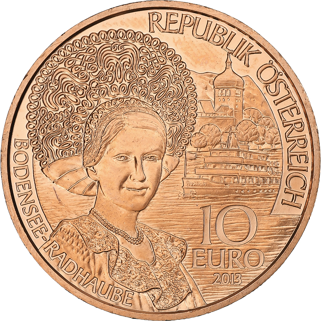 Österreich, 10 Euro, Vorarlberg, 2013, Vienna, Kupfer, UNZ, KM:3224