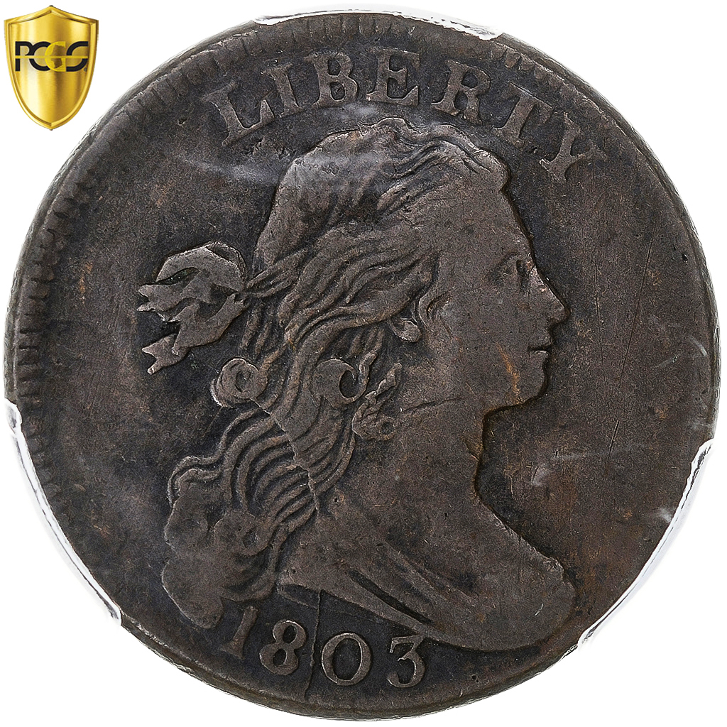 United States, 1 Cent, Draped Bust, 1803, Philadelphia, Copper, PCGS, VF25