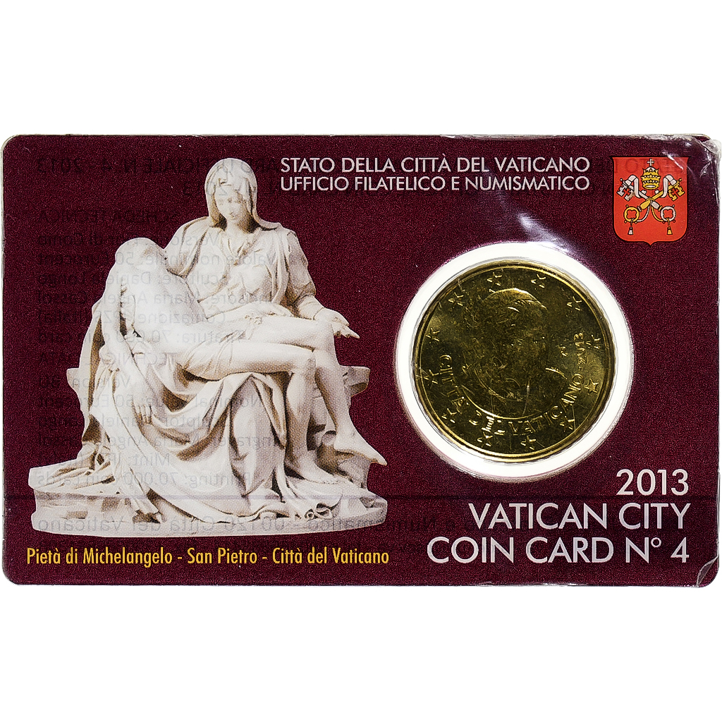 Vatikan, Benedict XVI, 50 Euro Cent, Coin card n°4, 2013, Rome, Nordic gold
