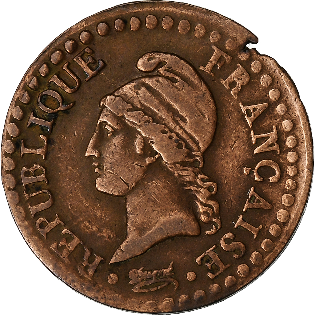 France, 1 Centime, Dupré, AN 6, Paris, Copper, , Gadoury:76