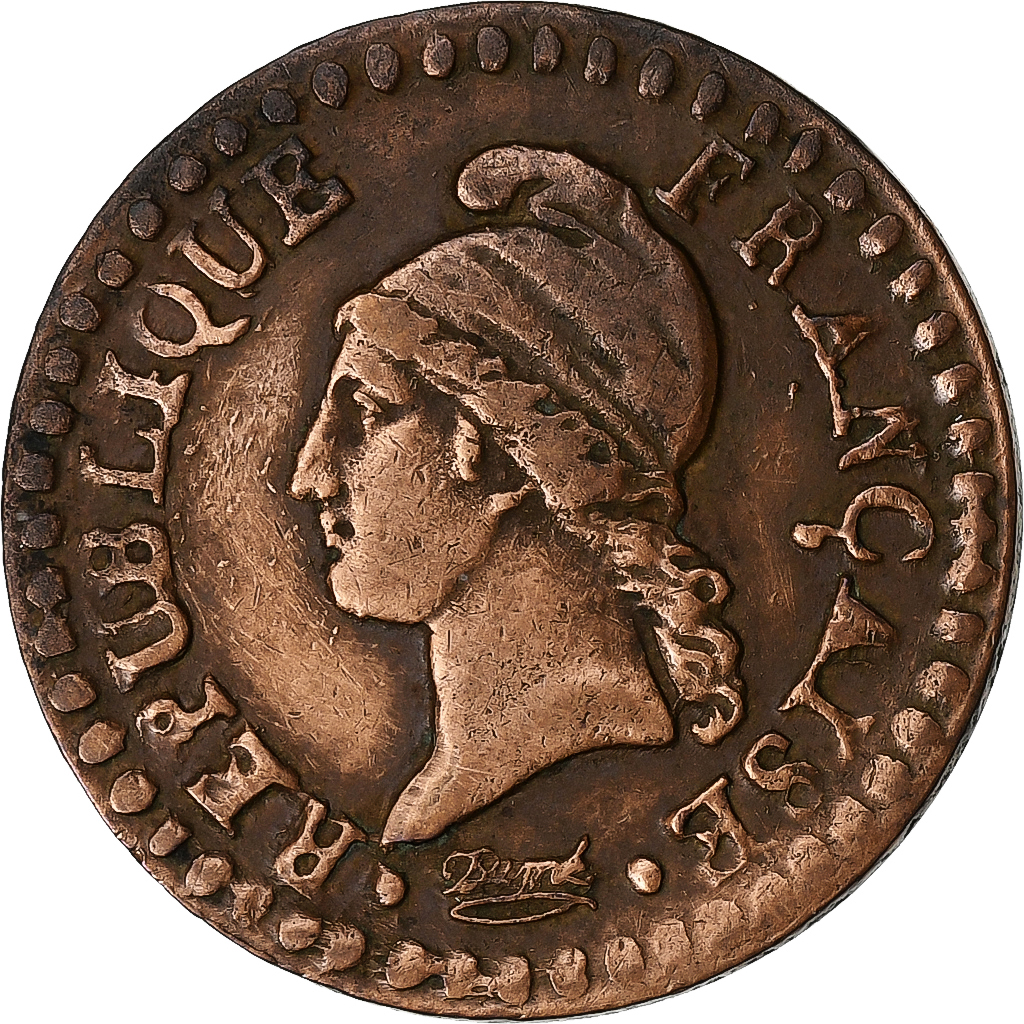 France, 1 Centime, Dupré, AN 7, Paris, Copper, , Gadoury:76