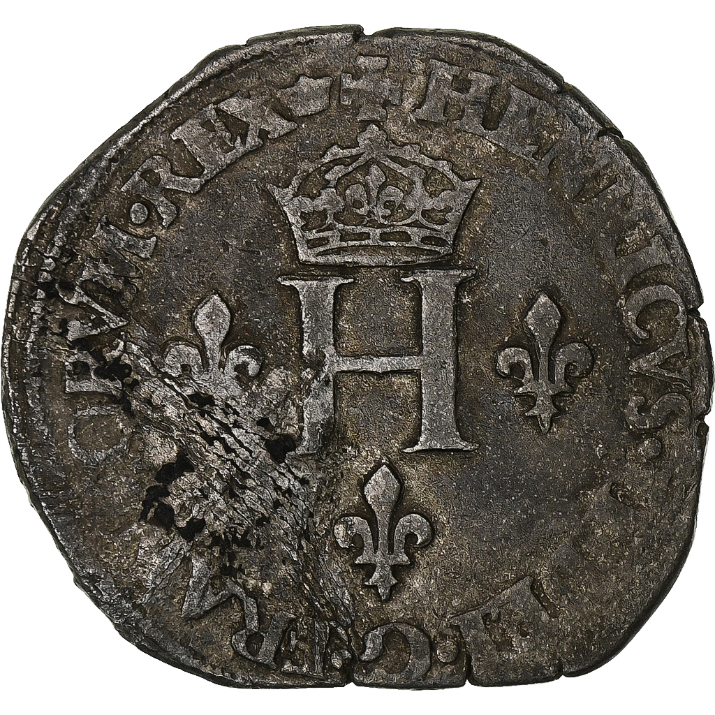 France, Henri II, Double Sol Parisis, 1550, Paris, Billon, 