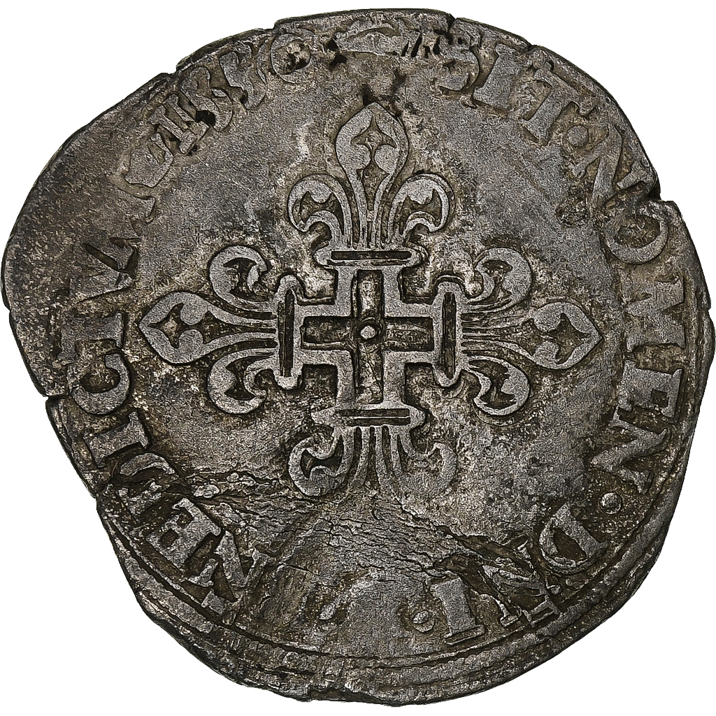 France, Henri II, Double Sol Parisis, 1550, Paris, Billon, 
