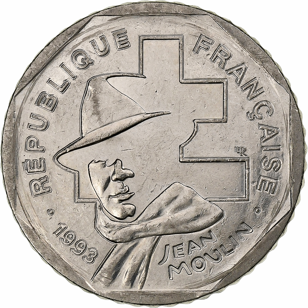 France, 2 Francs, Jean Moulin, 1993, MDP, Nickel, , Gadoury:548