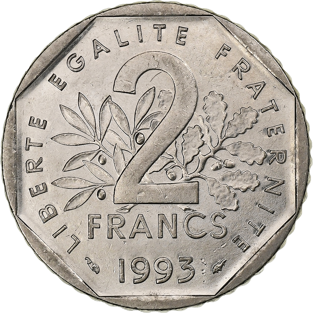France, 2 Francs, Jean Moulin, 1993, MDP, Nickel, , Gadoury:548