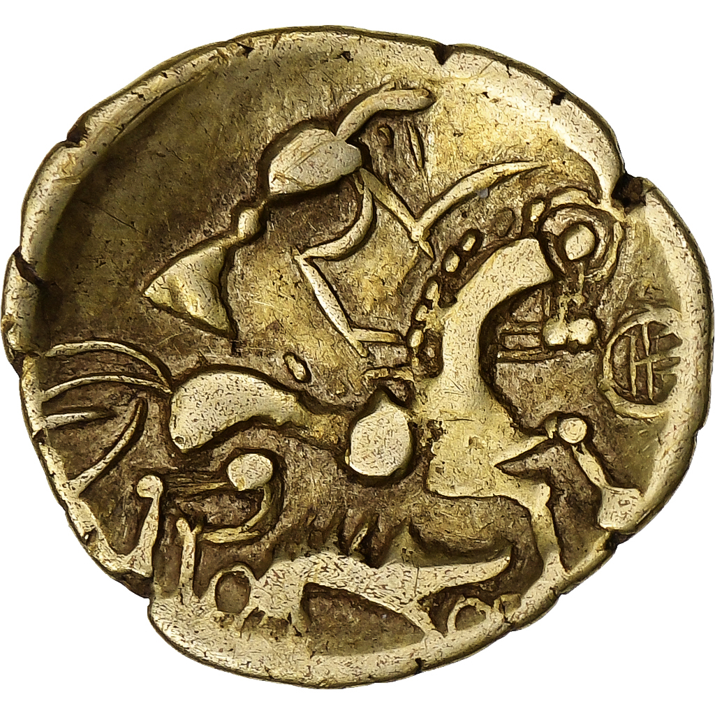 Aulerques Éburovices, 1/4 de statère au sanglier, ca. 60-40 BC, Electrum, ZF+