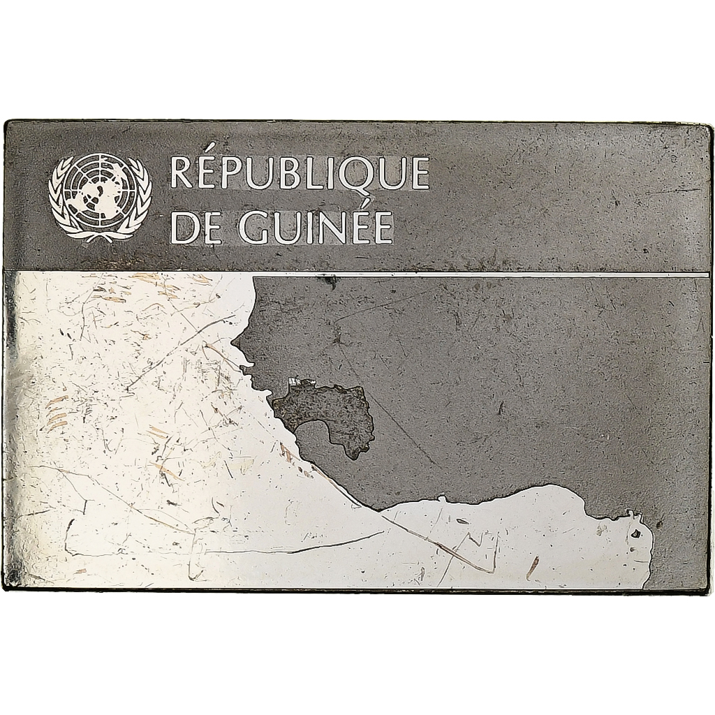 France, Medal, United Nations Flags, Guinée, Silver, 