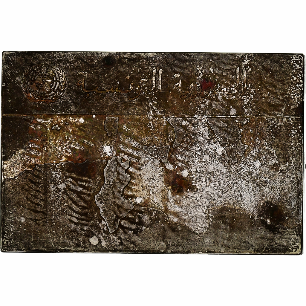 France, Medal, United Nations Flags, Tunisia, Silver, 