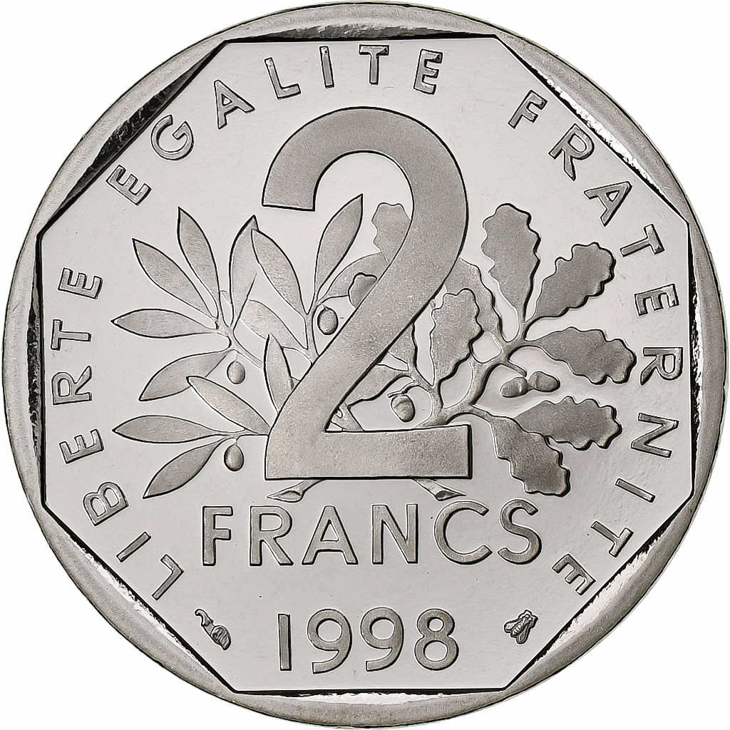 France, 2 Francs, Semeuse, 1998, MDP, Proof, Nickel, , Gadoury:547b