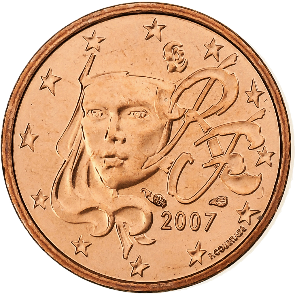 Frankreich, Euro Cent, BU, 2007, MDP, Copper Plated Steel, STGL, KM:1282