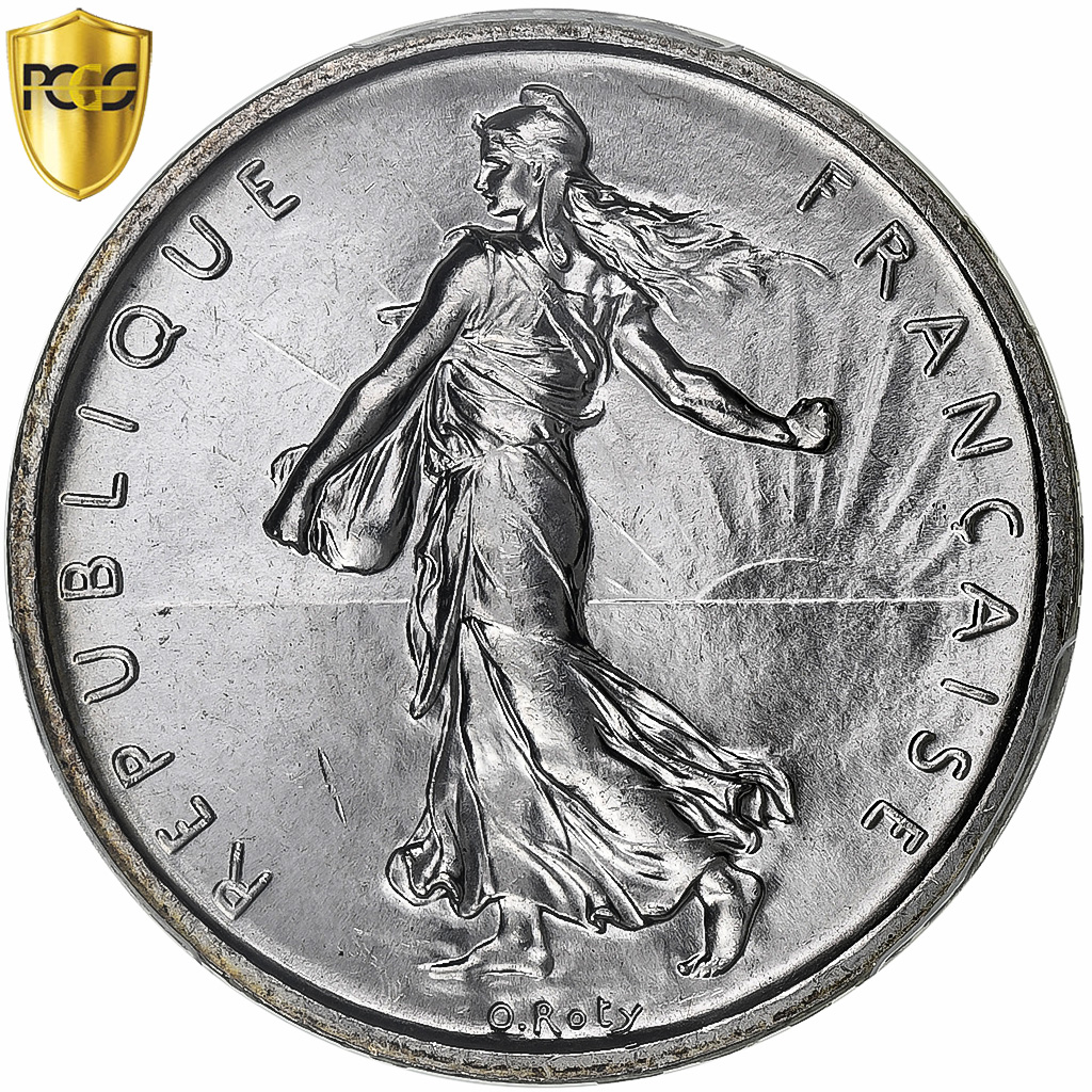 France, 5 Francs, Semeuse, 1960, Paris, Silver, PCGS, MS(65-70), Gadoury:770, Le