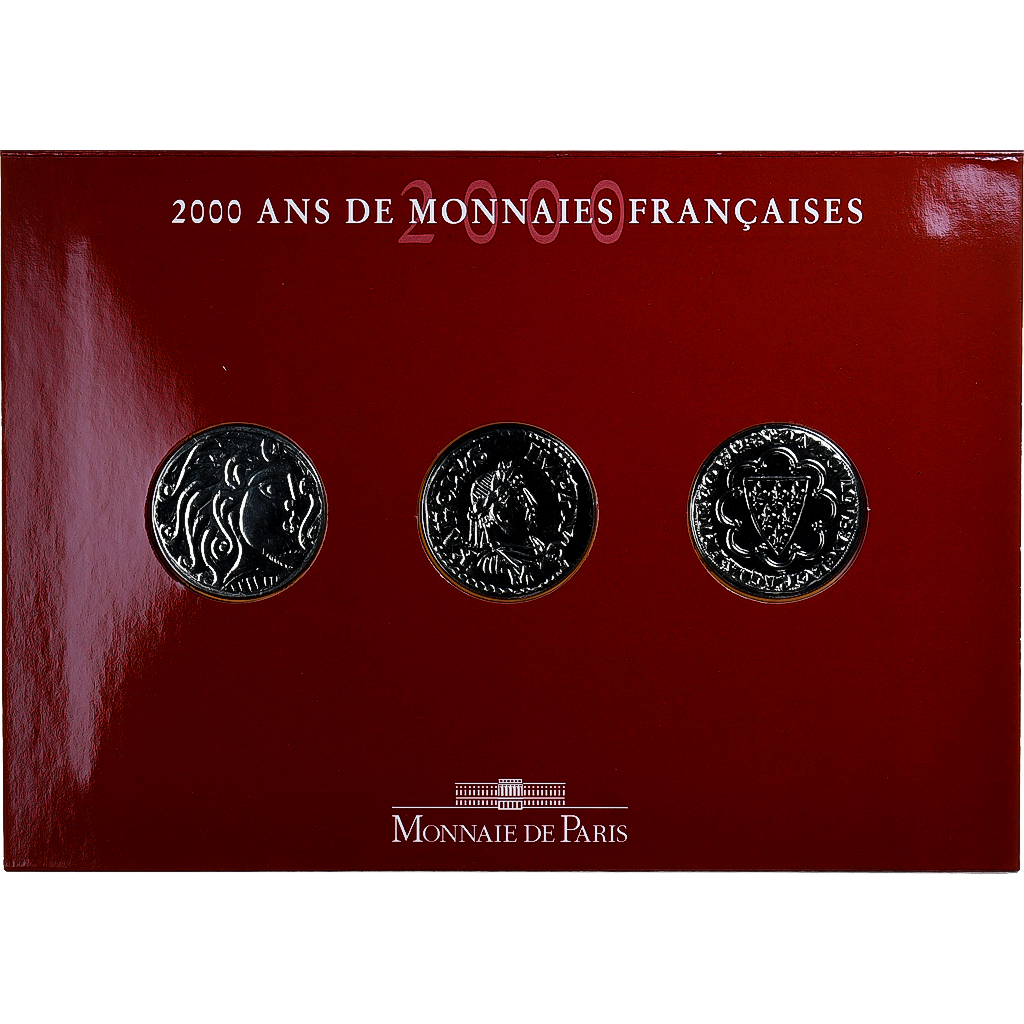 France, Coffret 3x 5 Francs, 2000 Ans de Monnaies Françaises (1/3), 2000, MDP